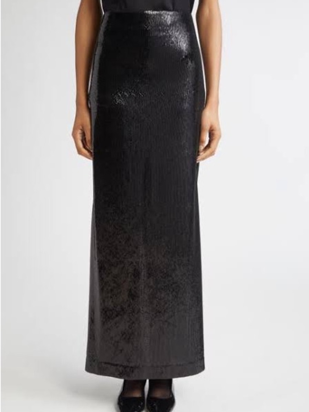 NWT TOTEME Black Sequin Midi Skirt - Size M